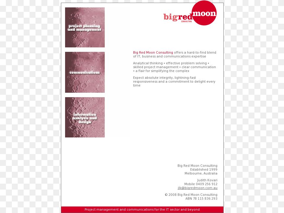 Big Red Moon Consulting Website History Brochure, Advertisement, Page, Poster, Text Png
