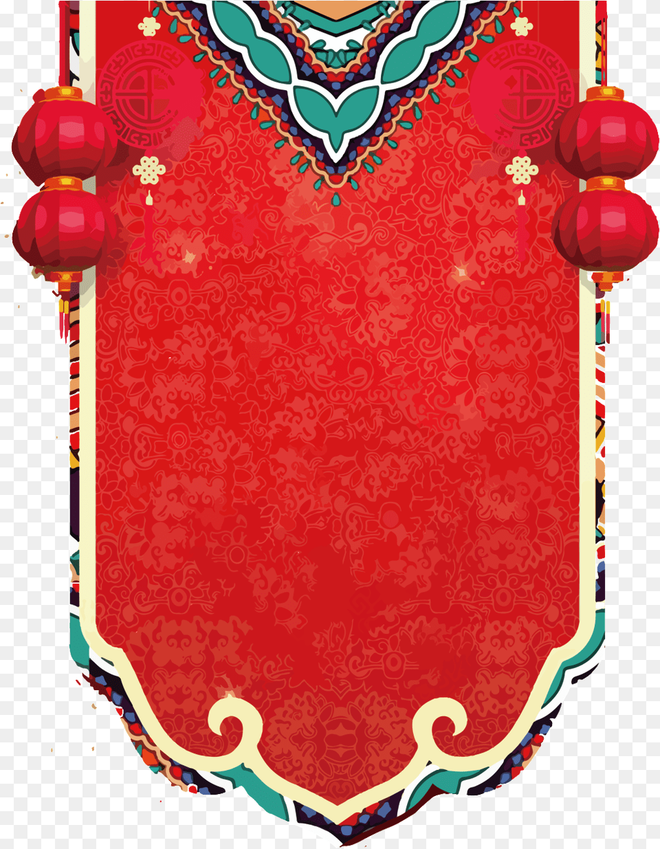Big Red Traditional Chinese Style Decorative, Pattern Png