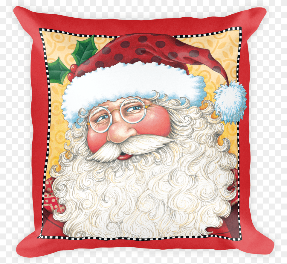 Big Santa Face Mary Engelbreit Christmas, Cushion, Home Decor, Pillow, Baby Free Transparent Png