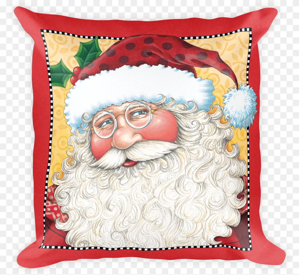 Big Santa Pillow Mary Engelbreit Christmas, Cushion, Home Decor, Baby, Face Png