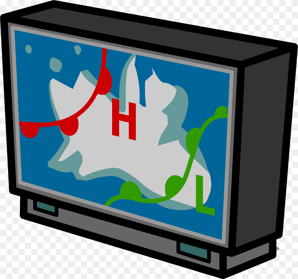Big Screen Tv Sprite Flat Screen Cartoon Tv Clipart, Computer Hardware, Electronics, Hardware, Monitor Free Png