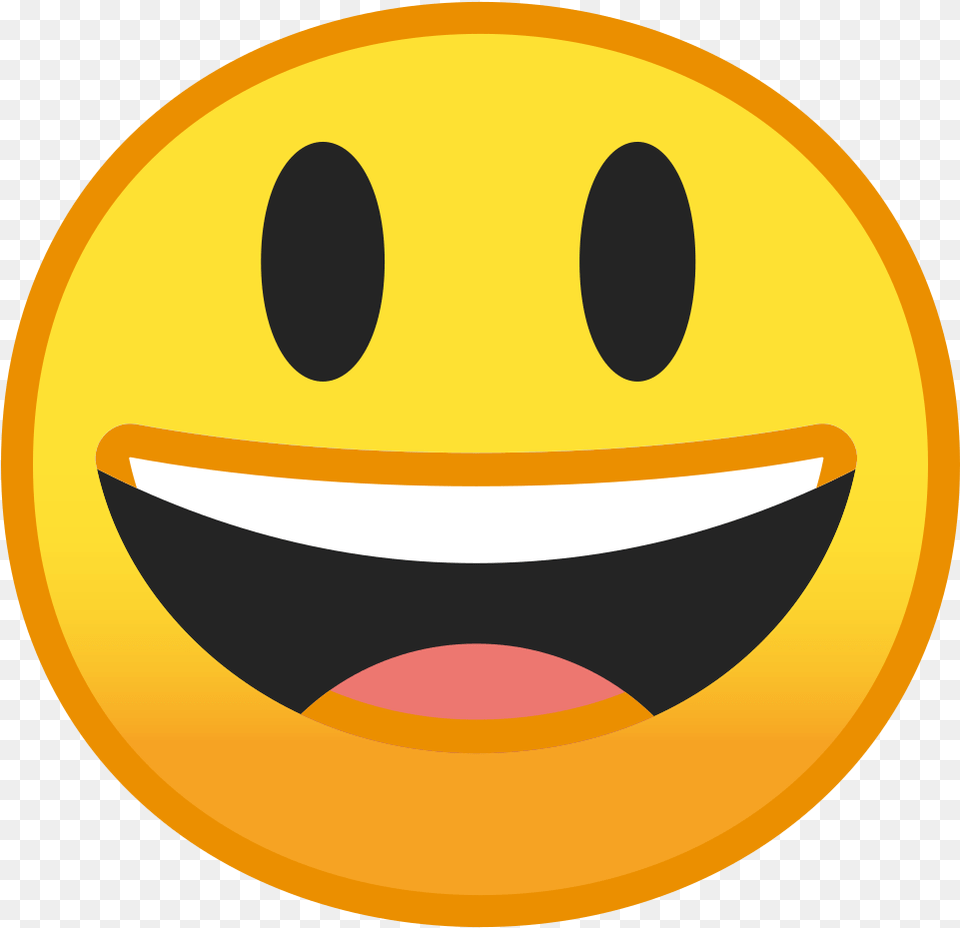 Big Smiley Face Grinning Face With Big Eyes Emoji, Astronomy, Moon, Nature, Night Png Image