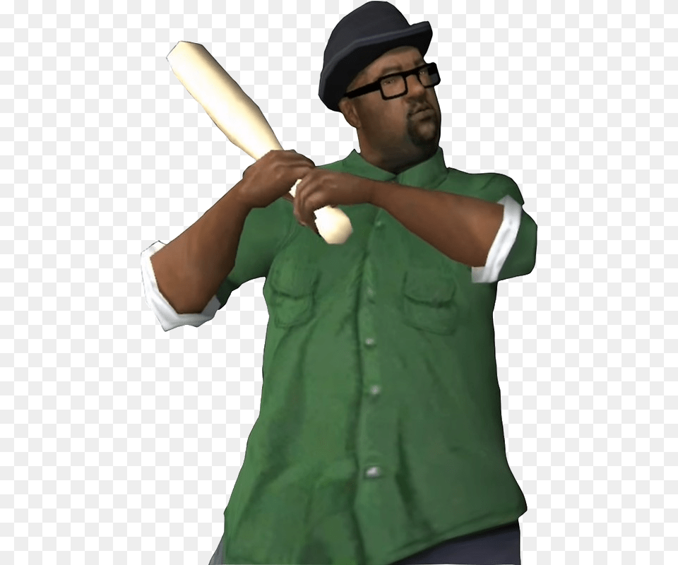 Big Smoke Clipart Big Smoke With Bat, Person, People, Baseball, Baseball Bat Png