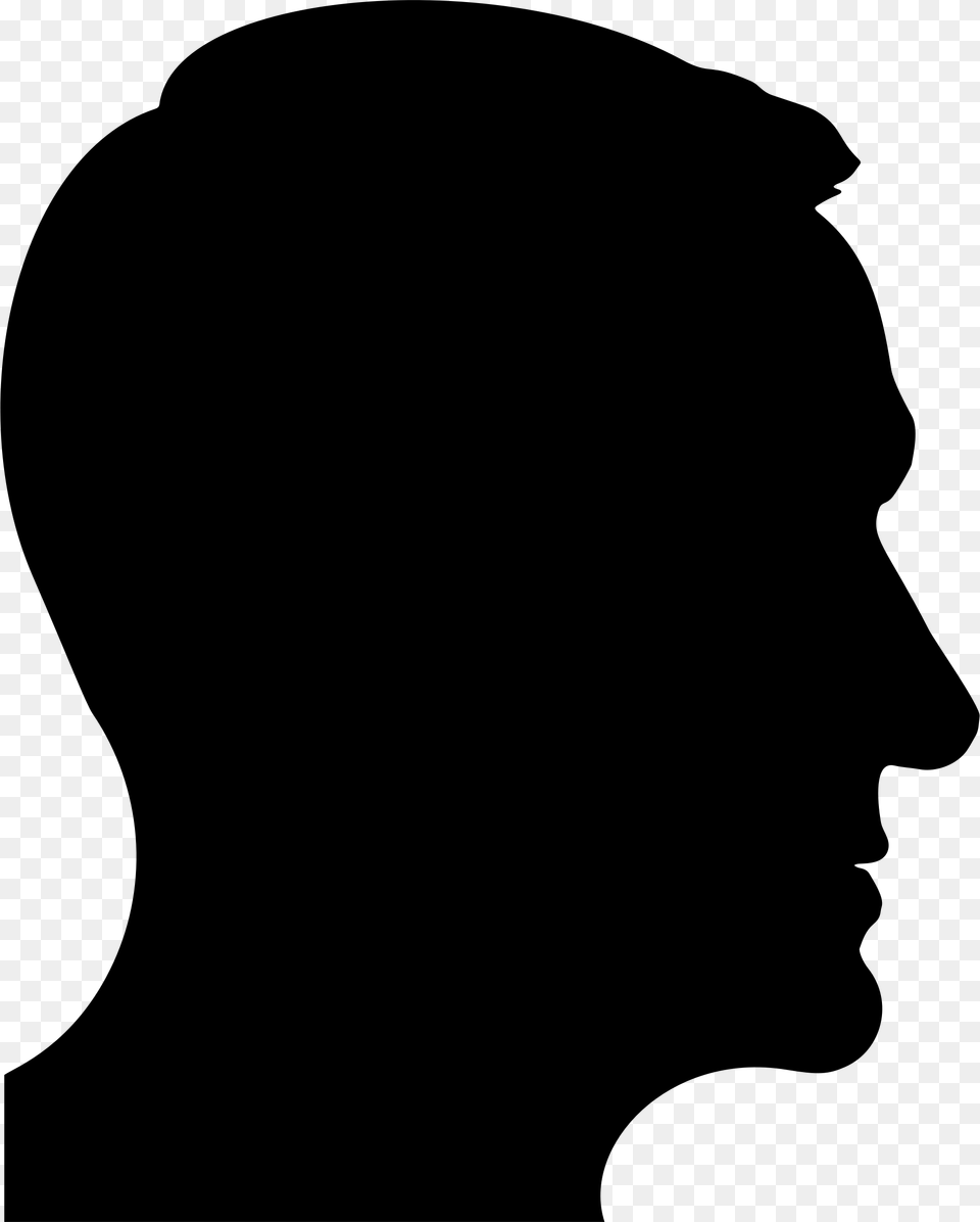 Big Soldier Head Silhouette, Gray Png Image