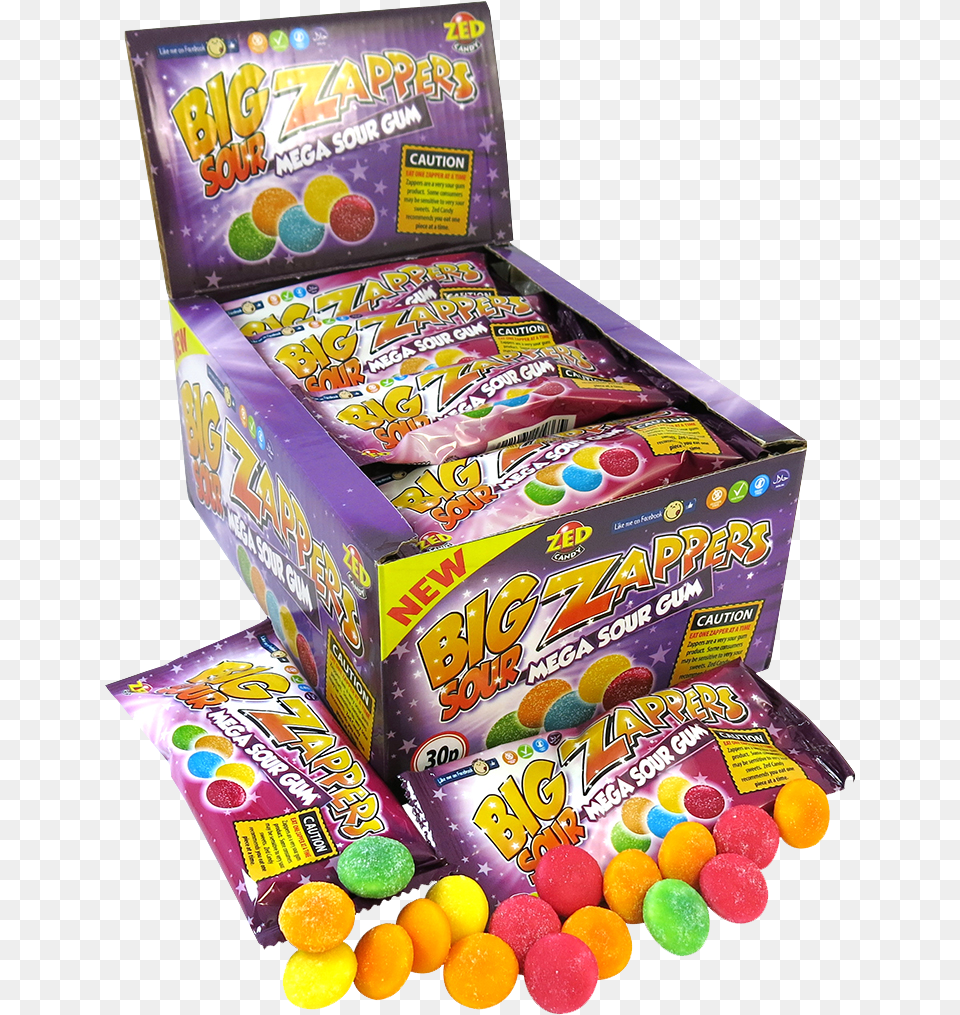 Big Sour Zapper 30 X 30p Zed Candy Big Sour Zappers, Food, Sweets, Box Png Image