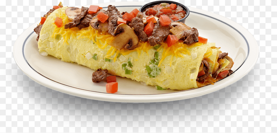 Big Steak Omelette Ihop, Food, Plate, Egg Free Png