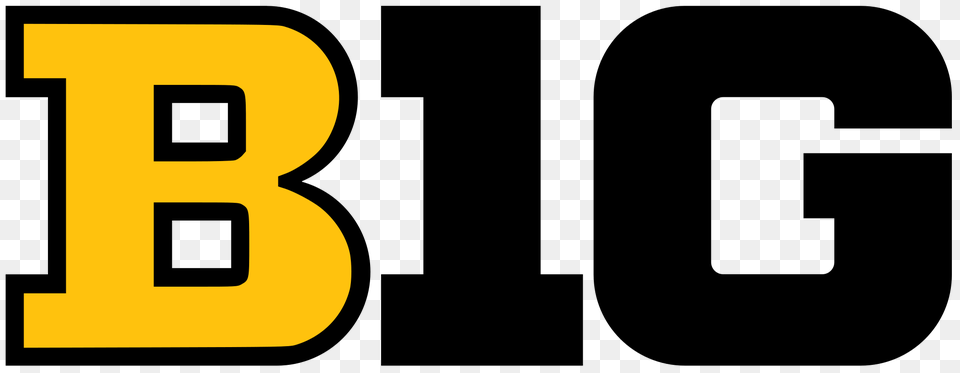Big Ten Logo In Iowa Colors, Number, Symbol, Text Free Png Download