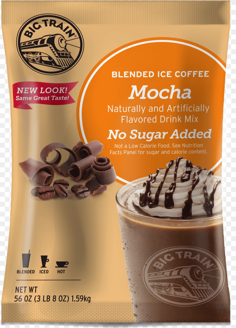 Big Train Big Train Mocha Coffee, Cup, Advertisement, Chocolate, Dessert Free Png