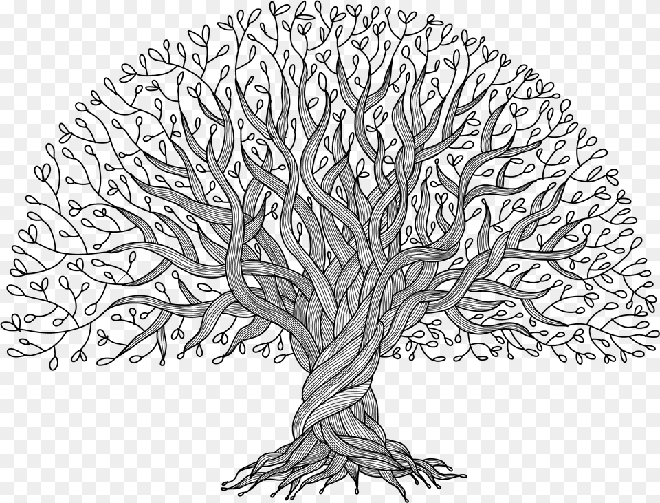 Big Tree With Roots, Gray Free Transparent Png