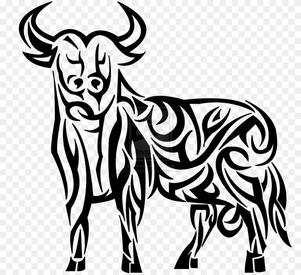 Big Tribal Bull Tattoo, Logo Png Image