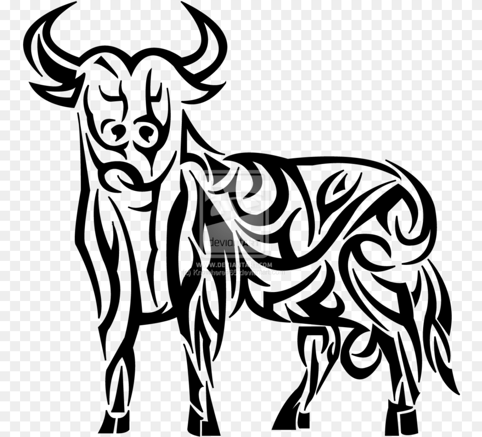 Big Tribal Bull Tattoo Bull Tattoo, Logo Png
