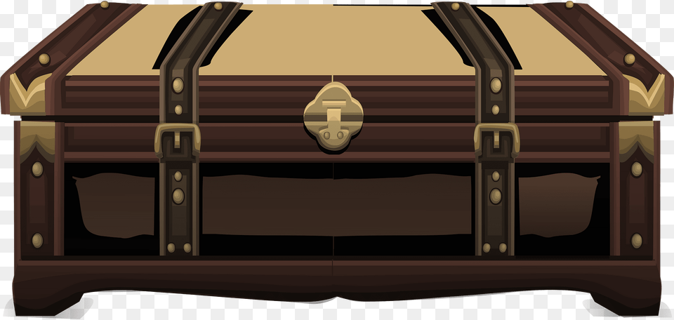Big Vintage Chest Clipart, Treasure Free Png