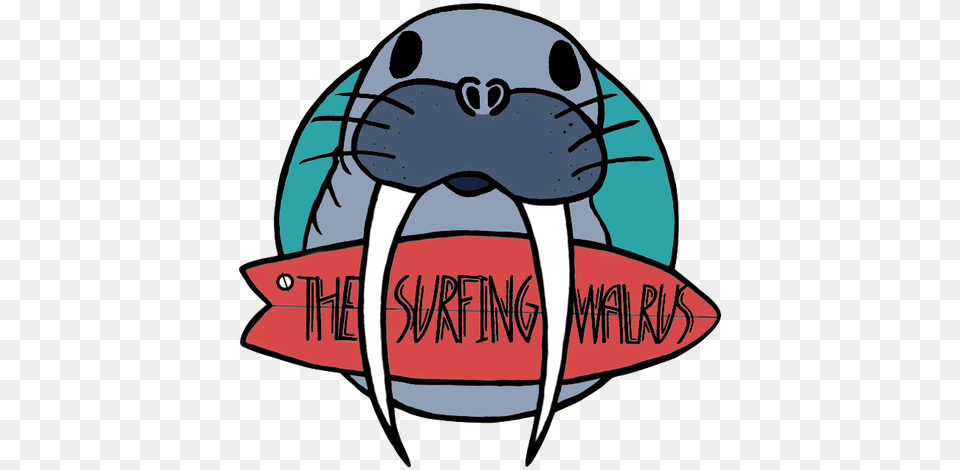 Big Walrus Logo Sticker Surfing, Animal, Sea Life, Mammal, Baby Free Png