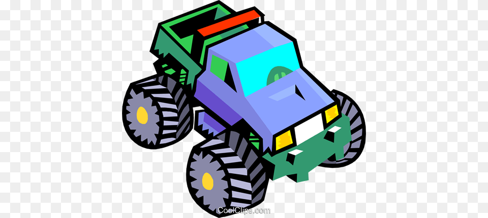 Big Wheel Vehicle Royalty Vector Clip Art Illustration, Grass, Plant, Lawn, Buggy Free Png Download
