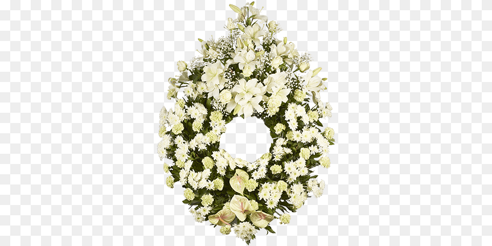Big White Funeral Wreath Funeral Flowers White, Plant, Flower, Flower Arrangement, Art Free Png Download