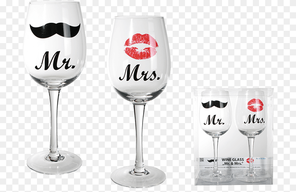 Bigbuy Mr And Mrs Wine Glasses Moustache, Alcohol, Beverage, Glass, Goblet Png Image
