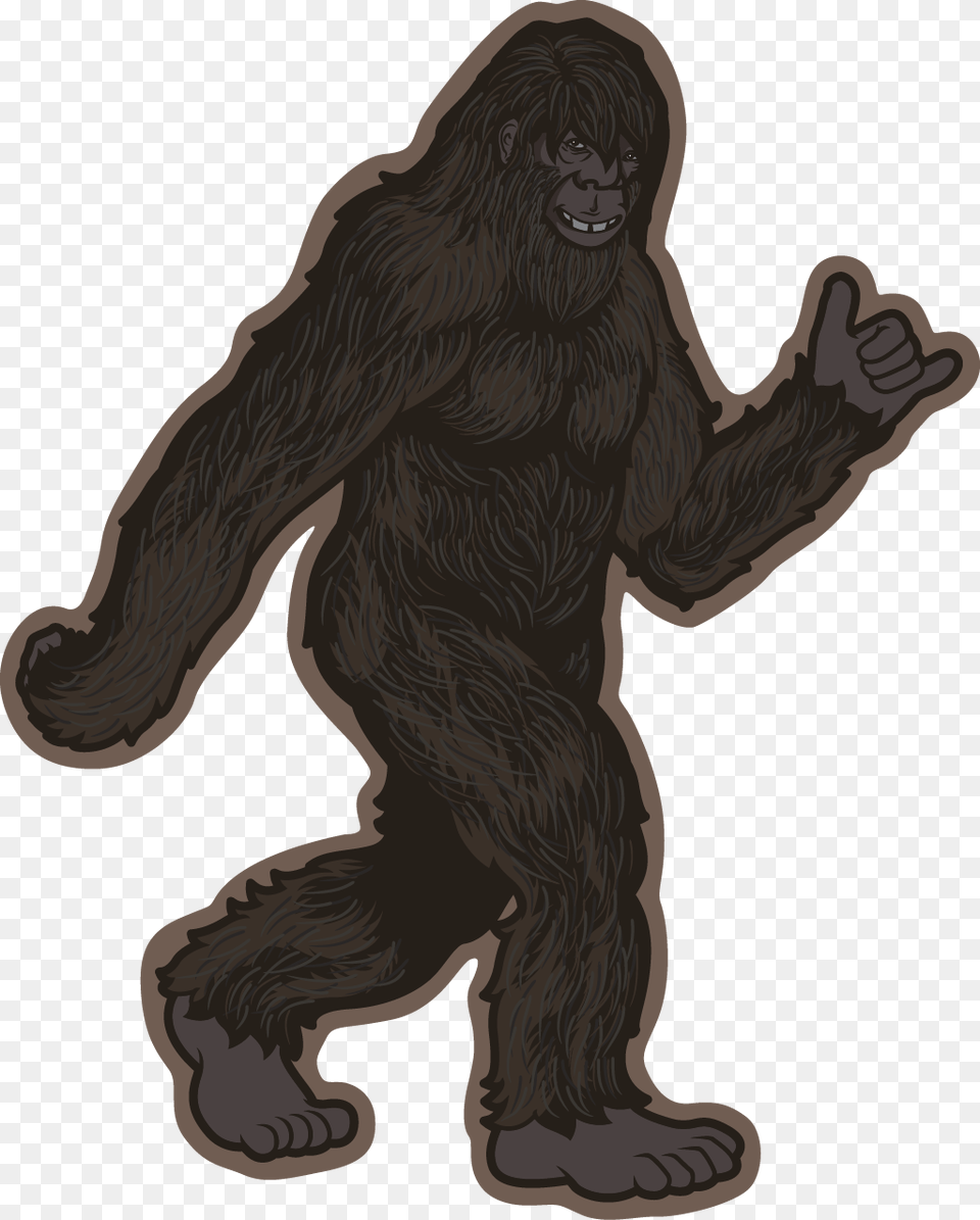 Bigfoot Hang Loose Stroll Sticker Background Bigfoot, Animal, Ape, Mammal, Wildlife Free Png