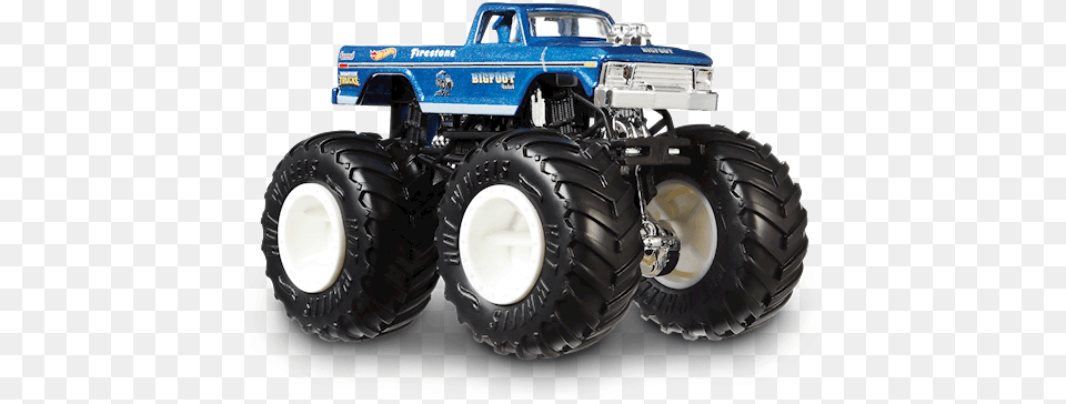 Bigfoot In Blue Hot Wheels Monster Trucks 2019 Car Monster Truck Hot Wheels 2019, Device, Tool, Tire, Plant Free Png Download