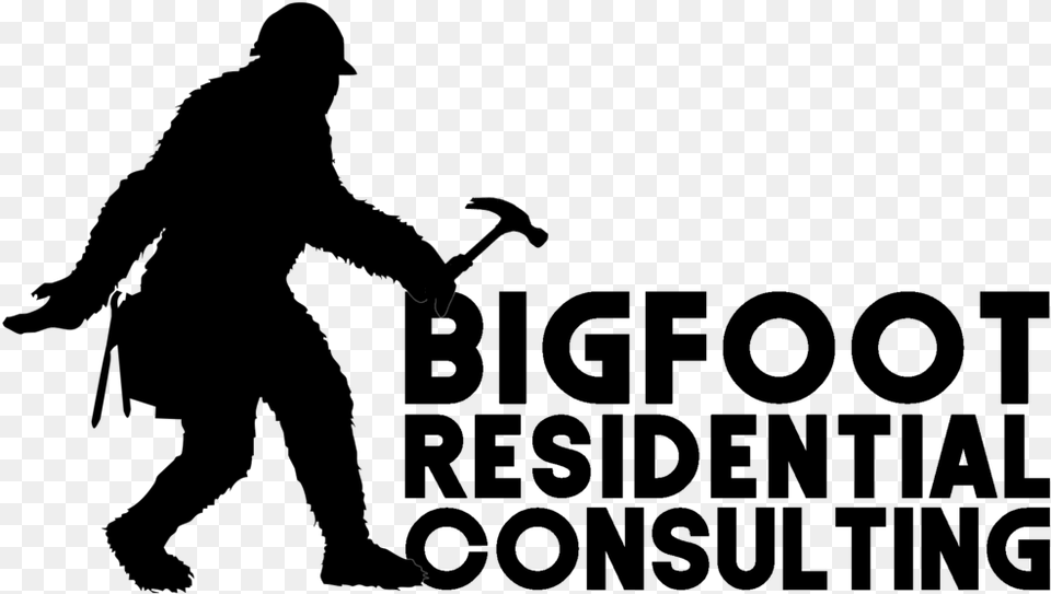 Bigfoot Residential Consulting Logo Full, Silhouette, Adult, Male, Man Free Transparent Png