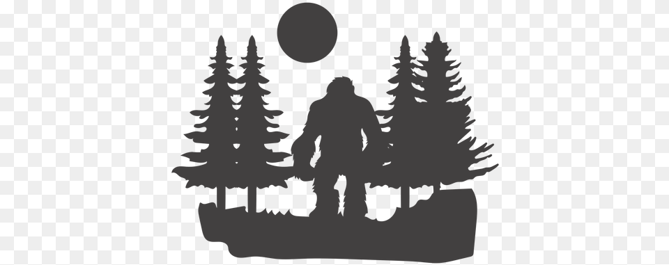 Bigfoot Standing In Forest Cut Out U0026 Svg Vector Graphics, Tree, Fir, Plant, Pine Png