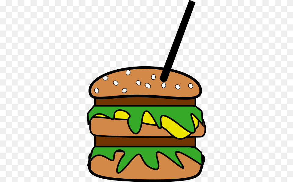 Bigmac With Stick Clip Art, Burger, Food, Animal, Fish Free Png Download