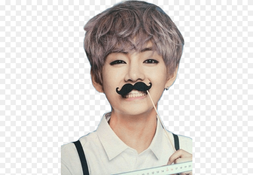 Bigote Mostacho Kimtaehyung Taehyung V Bts V Fake Moustache, Face, Head, Person, Photography Free Transparent Png