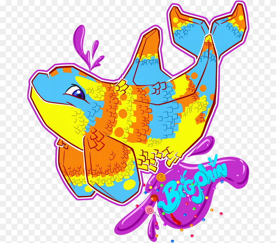 Bigphin Pinata Badge Fish, Art, Graphics, Graffiti, Purple Free Png Download