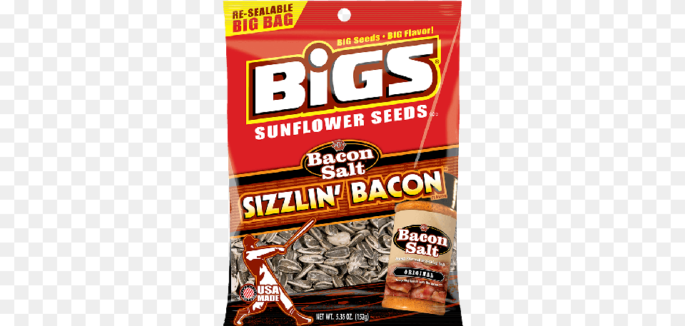 Bigs Bacon Salt Sizzlin Bacon Sunflower Seed Old Bay Sunflower Seeds, Advertisement, Food, Sweets, Poster Free Png