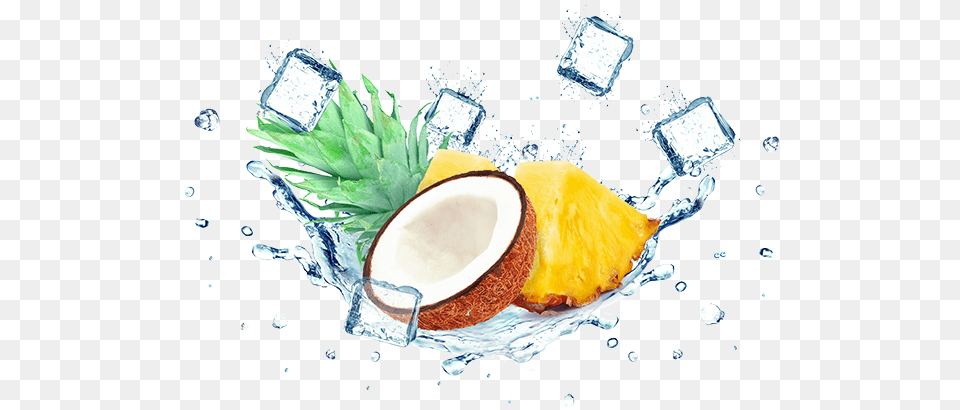Bigstock Coconut And Pineapple Splashin Ice, Food, Fruit, Plant, Produce Free Transparent Png