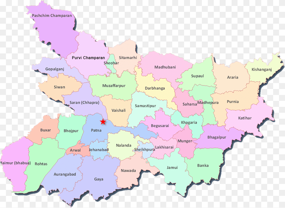 Bihar All District Name, Atlas, Chart, Diagram, Map Free Png