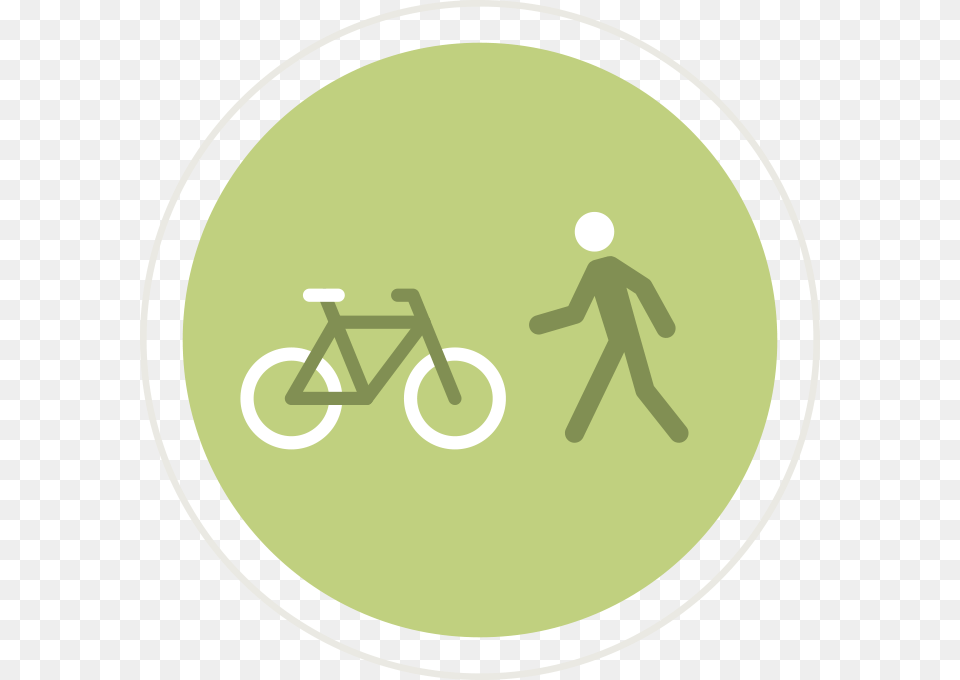 Bike And Walk Icon, Person, Walking, Bicycle, Transportation Png