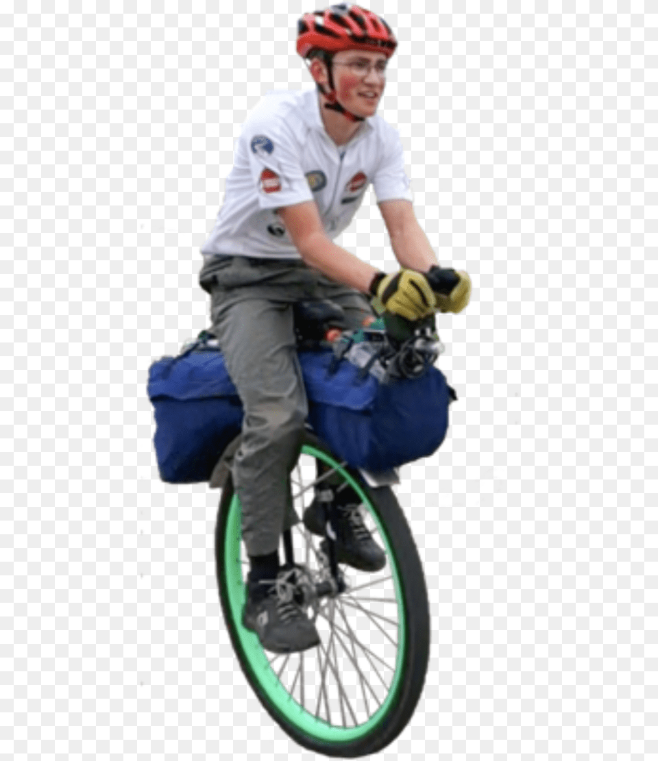 Bike Bicycle Guy Man Freetoedit Person Riding A Unicycle, Spoke, Helmet, Machine, Male Free Png