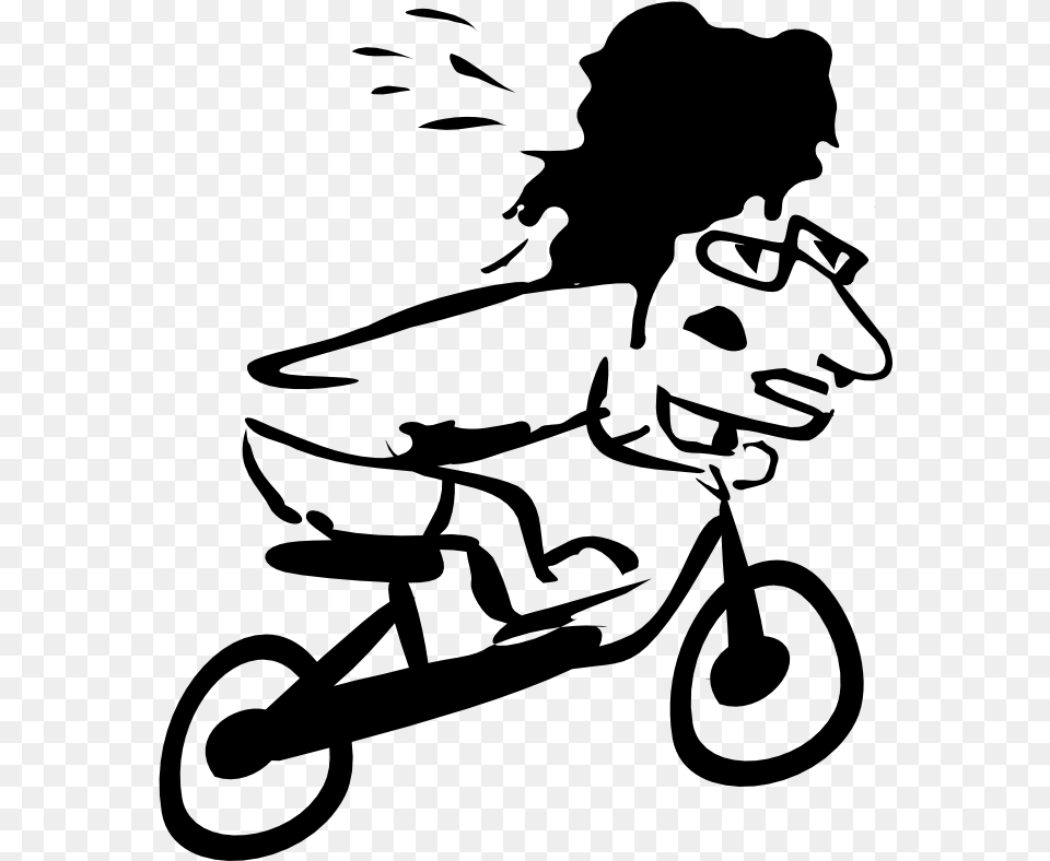 Bike Black White Clip Art Biker Boy, Gray Png