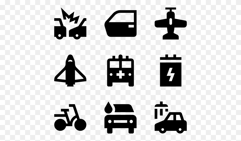 Bike Icons, Gray Free Png