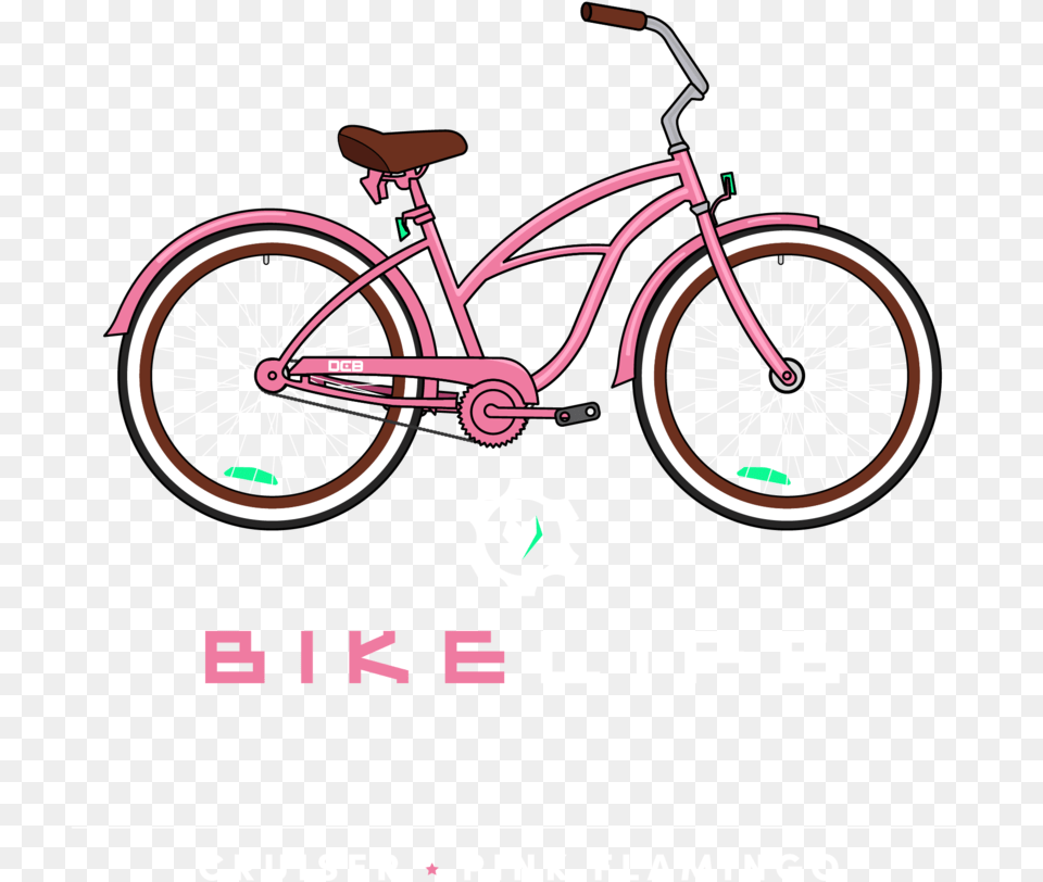 Bike Life Cruiser Pink Flamingo Beach Cruiser Bike, Machine, Wheel, Bicycle, Transportation Free Transparent Png