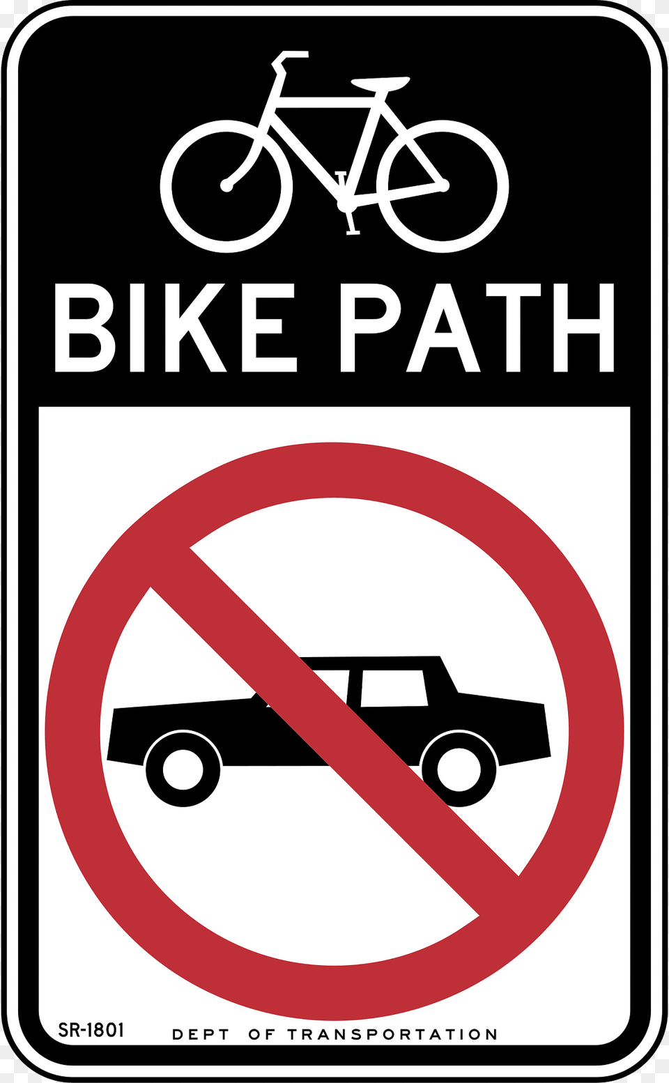 Bike Path No Automobiles New York City Clipart, Sign, Symbol, Bicycle, Transportation Png