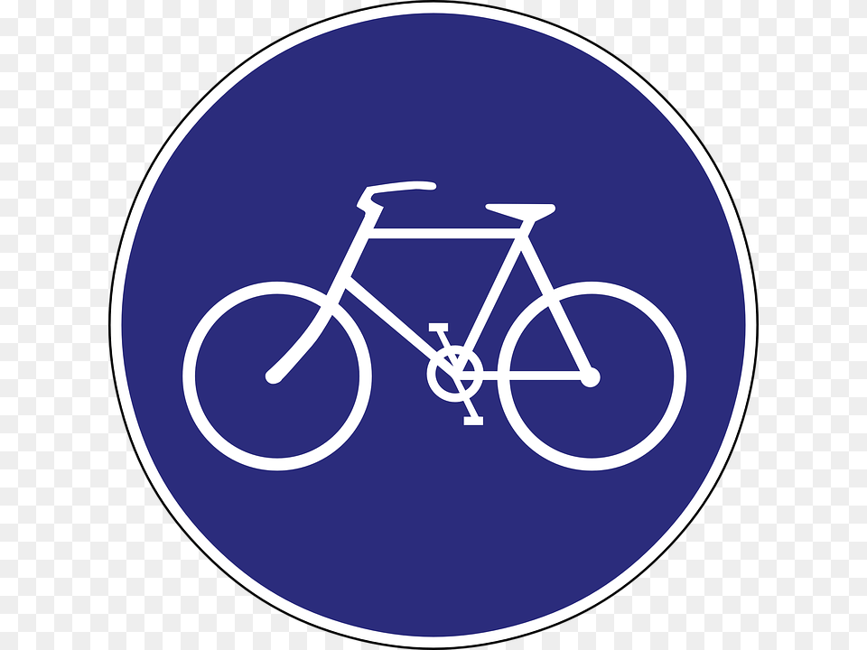 Bike Path Road Sign, Machine, Wheel, Bicycle, Transportation Png Image