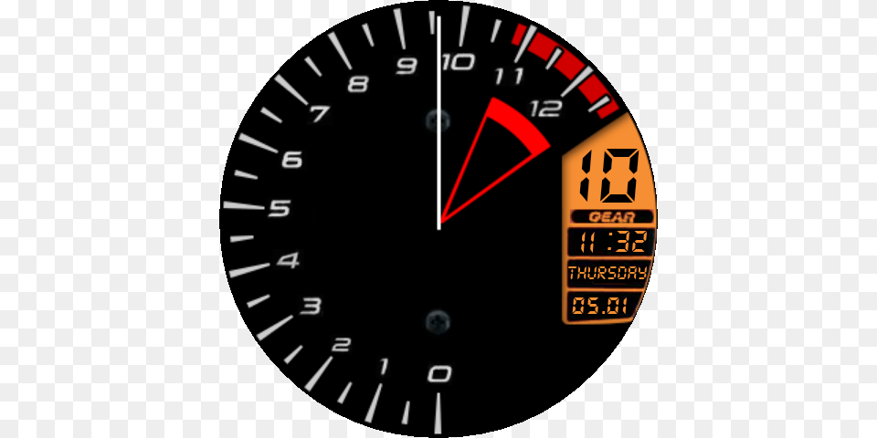 Bike Rev Counter Wall Clock, Gauge, Tachometer Png Image