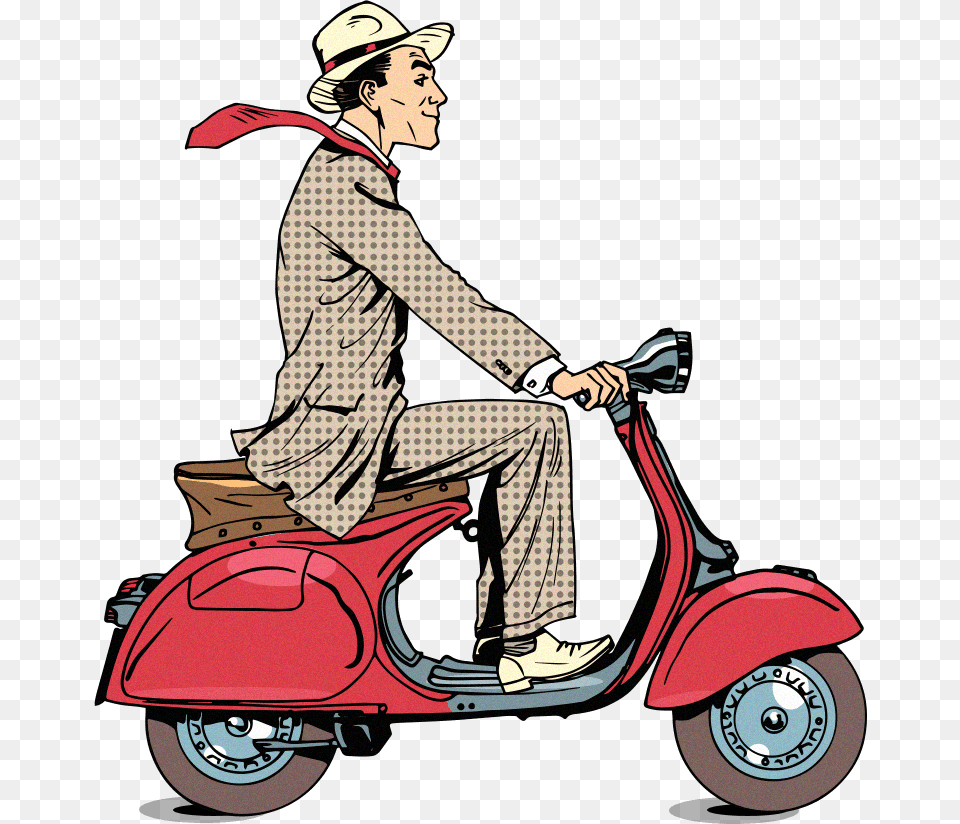 Bike Vespa, Vehicle, Transportation, Scooter, Adult Png Image