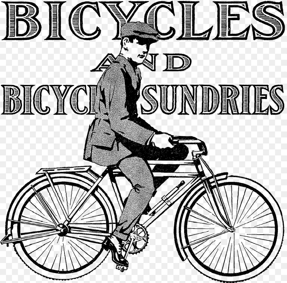 Bike Vintage Digital Bicycle, Spoke, Machine, Adult, Person Png Image