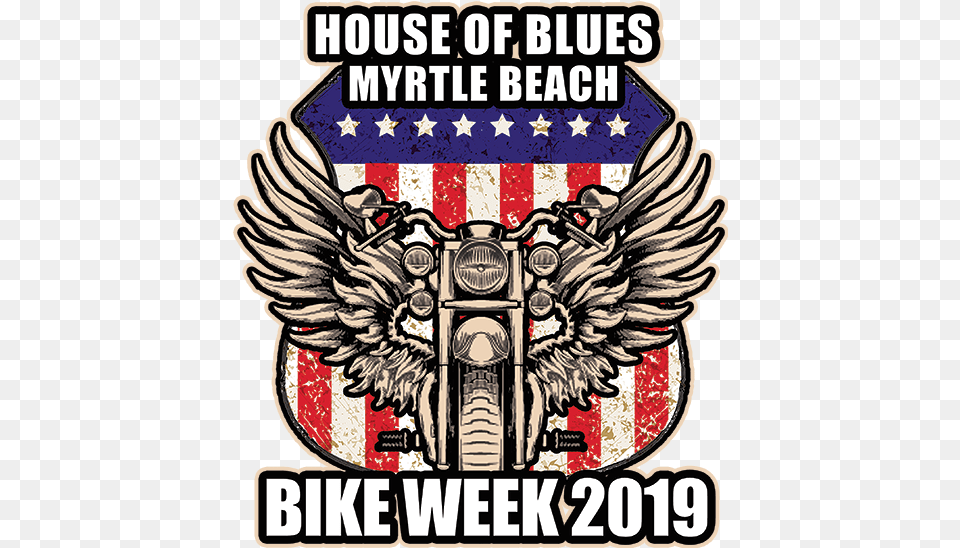 Bike Week House Of Blues Myrtle Beach American, Emblem, Symbol Free Transparent Png