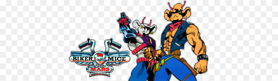 Biker Mice From Mars Tv Show With Logo And Character Biker Mice From Mars, Book, Comics, Publication, Baby Png Image