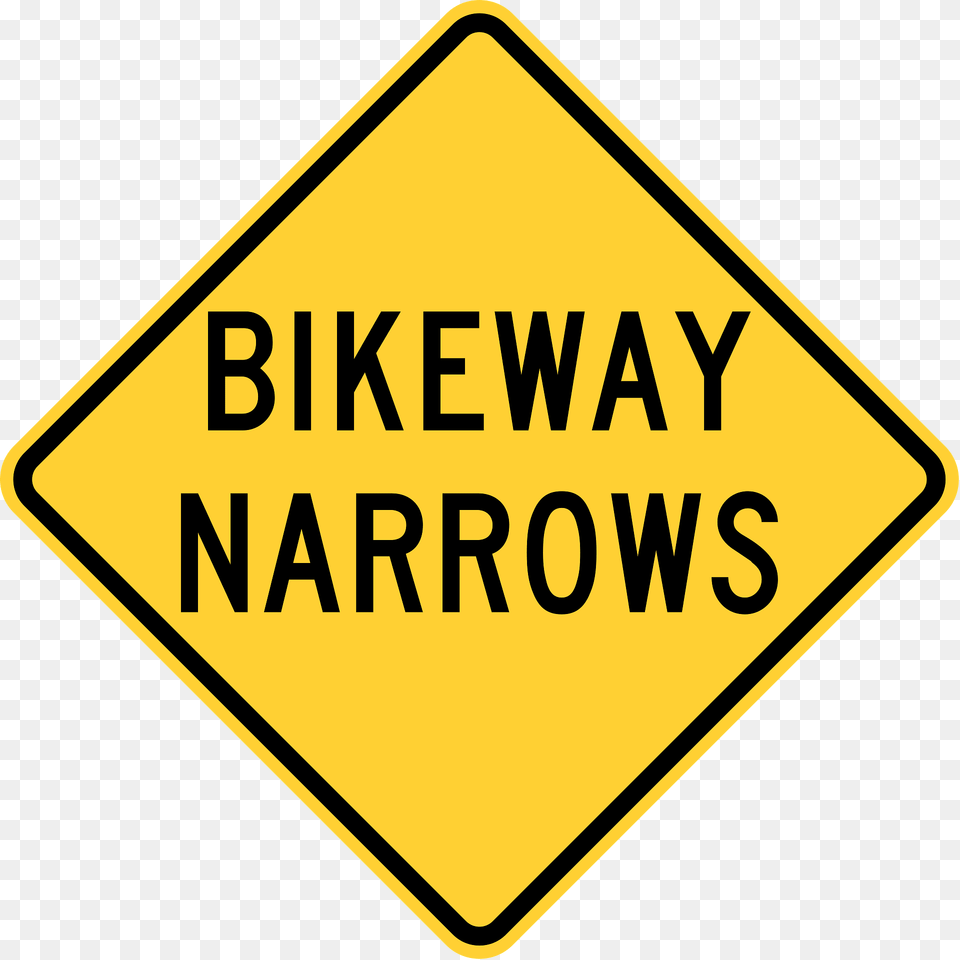 Bikeway Narrows Clipart, Sign, Symbol, Road Sign Free Png