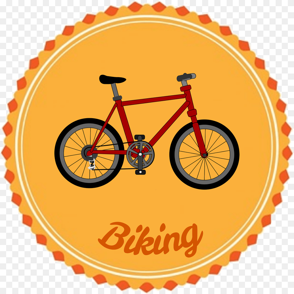 Biking Badge Clipart, Bicycle, Transportation, Vehicle, Machine Png