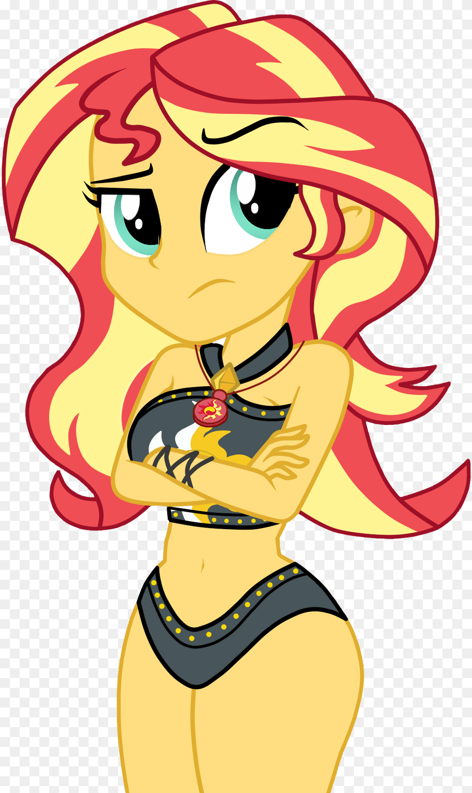 Bikini Bikini Babe Bikini Bottom Breasts Clothes Equestria Girl Sunset Shimmer Sexy, Baby, Book, Comics, Person Free Png