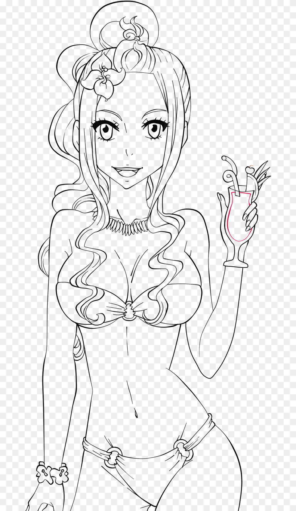 Bikini Model Mirajane Lineart By Devi Fairy Tail Bikini Line Art, Light Free Png