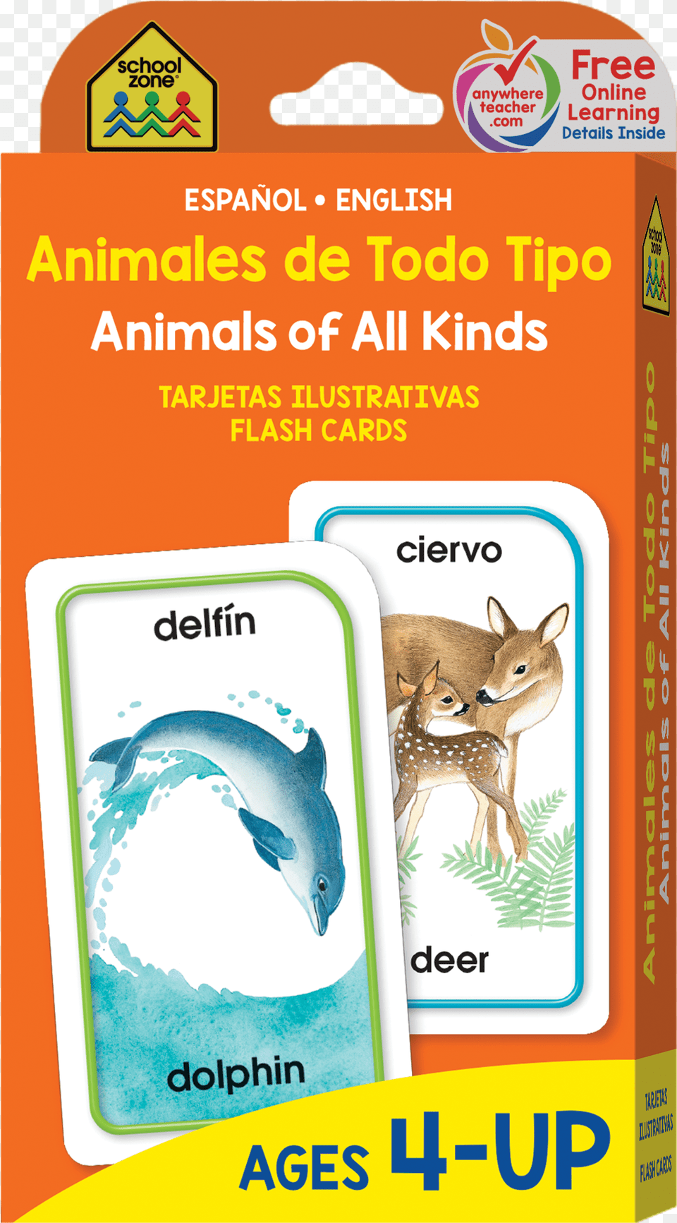 Bilingual Animals Of All Kinds Flash Cards School Zone Numbers Flashcards, Advertisement, Poster, Animal, Kangaroo Png Image