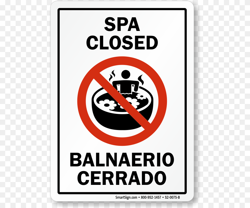 Bilingual Spa Closed Sign With Graphic Smartsign By Lyle S2 0075 B Al 14 Spa Closedbalnaerio, Symbol, Road Sign Free Png Download