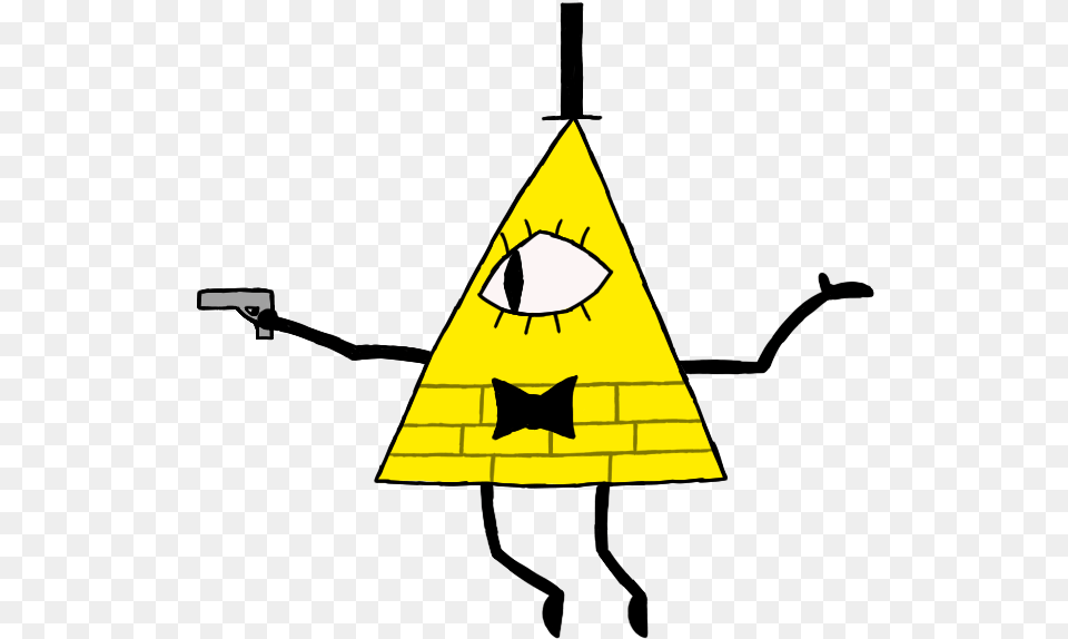 Bill Cipher With A Gun, Triangle Free Transparent Png