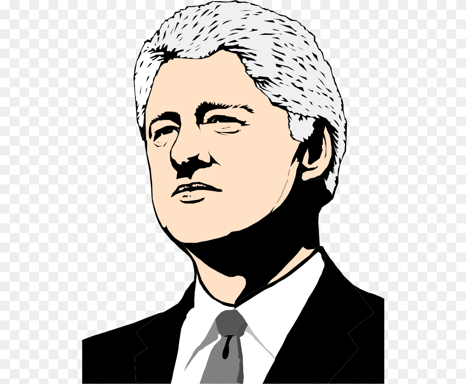 Bill Clinton Head Cartoon, Stencil, Portrait, Face, Photography Free Png